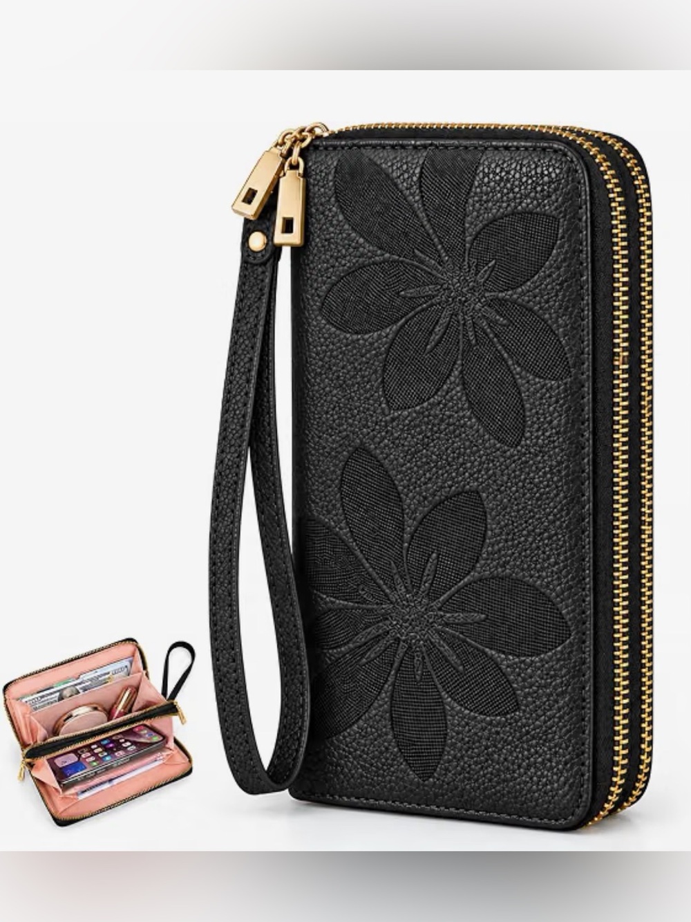 Women’s RFID Double Zipper Wallet/Clutch